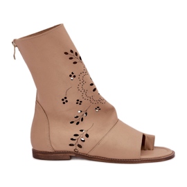 Zazoo 3437 Ledersandalen mit einem beige oberen Obermaterial