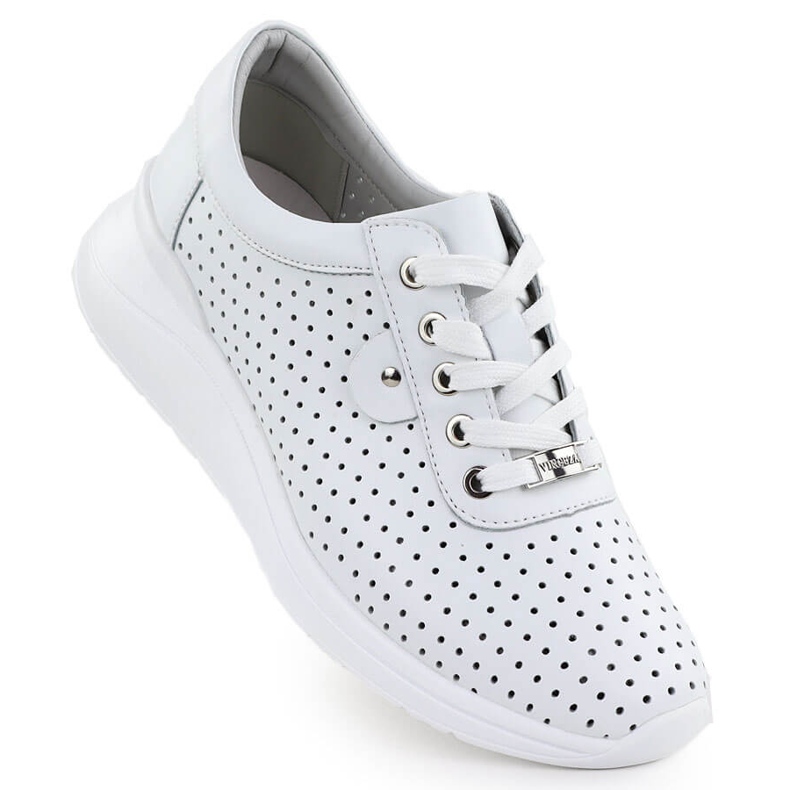 Damen -Lederschuhe auf der Höhe von Openwork White Vinceza 79532 weiß