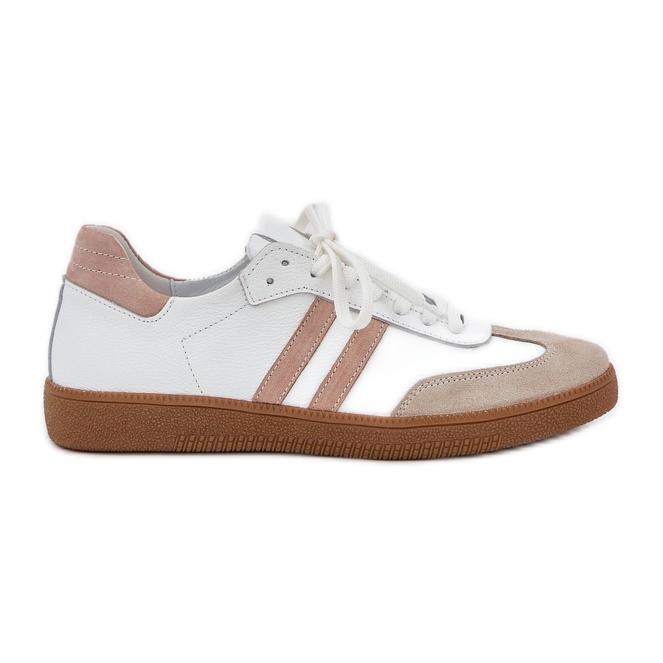 Zazoo N1068 Leder Low Beige Damen -Sneaker