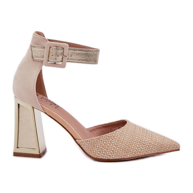 Sandalen auf dem Pfosten mit spitzen Zehen Gold golden