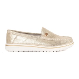 Goodin Goldene Metallic -Slipper aus natürlichen Leder