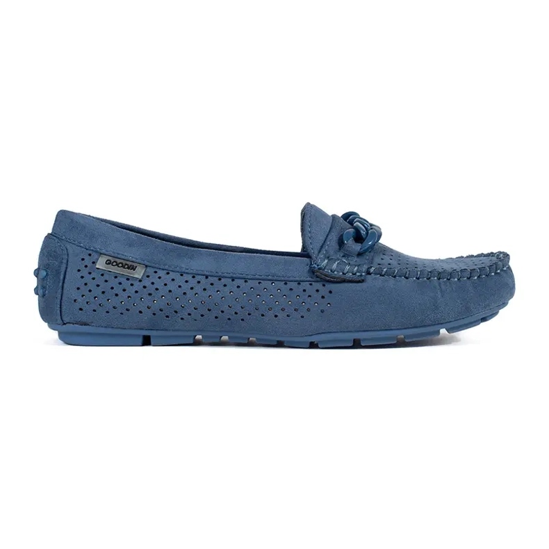 Goodin Blue Openwork Women's Suede Sladers blau