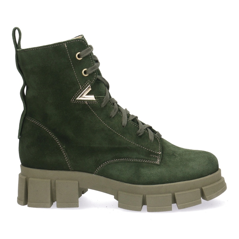 Polbut Damen Lederstiefel Pollonus Green Velor 5-1583-004 grün