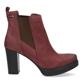 Polbut Damen-Leder-High Heels Pollonus Burgund 5-0871-011 rot