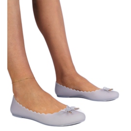 Grau Ballerinas Meliski mit einem Bogen
