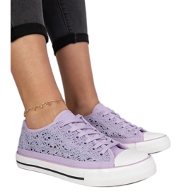 Violet Openwork -Sneaker für Frauen violett