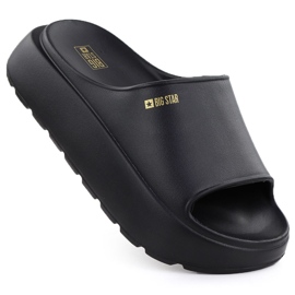 Frauen Sportflip Flops auf einem dicken alleinigen schwarzen Big Star RR274A567