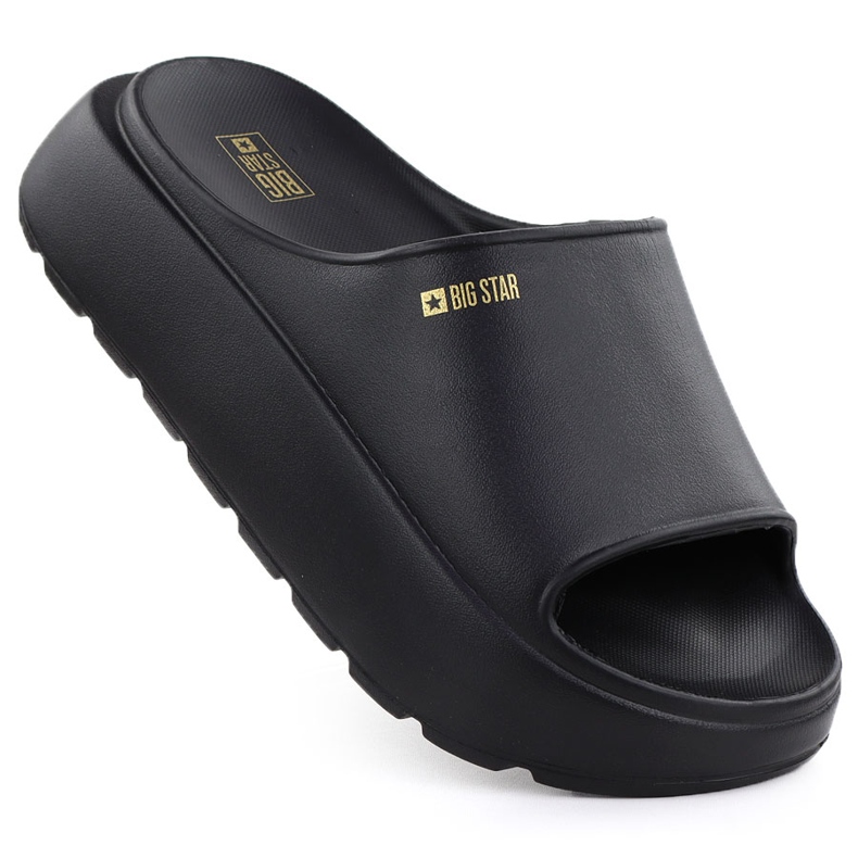 Frauen Sportflip Flops auf einem dicken alleinigen schwarzen Big Star RR274A567