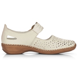 Damen-Lederschuhe mit Klettverkleidung Rieker 41399-14 beige