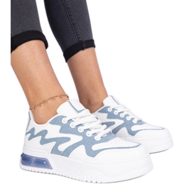 Blue Damen -Sneaker mit einem Jeanszubehör weiß
