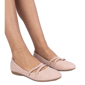 Pink Frauen Ballerinas mit mattem Eco -Leder rosa