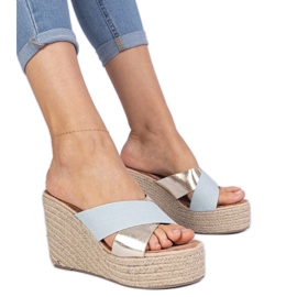 Espadrilles Denim Flip Flops blau