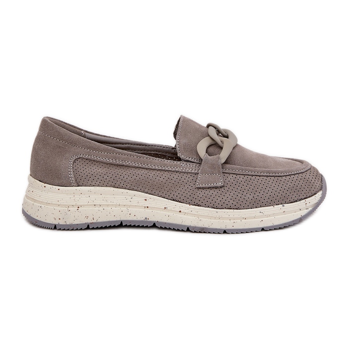 S.Barski Wildleder -Slipper auf der Plattform mit D &amp; A TW552 Grey Chain grau