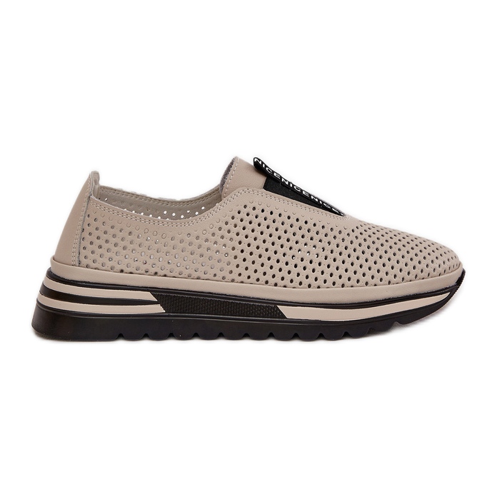 S.Barski Locked Damenschuhe aus natürlichen Leder S. Barski LR51-672 Beige