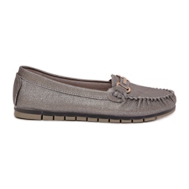 S.Barski Glitzer flache Slipper aus natürlichen Leder-D &amp; A LR51-546 Silber