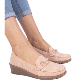 Mokassins für rosa Frauen mit einem matten Finish