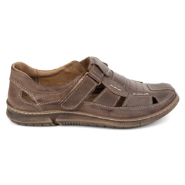 KOMODO Klettverbindlichkeit Lederschuhe 937 Common Dark Brown braun
