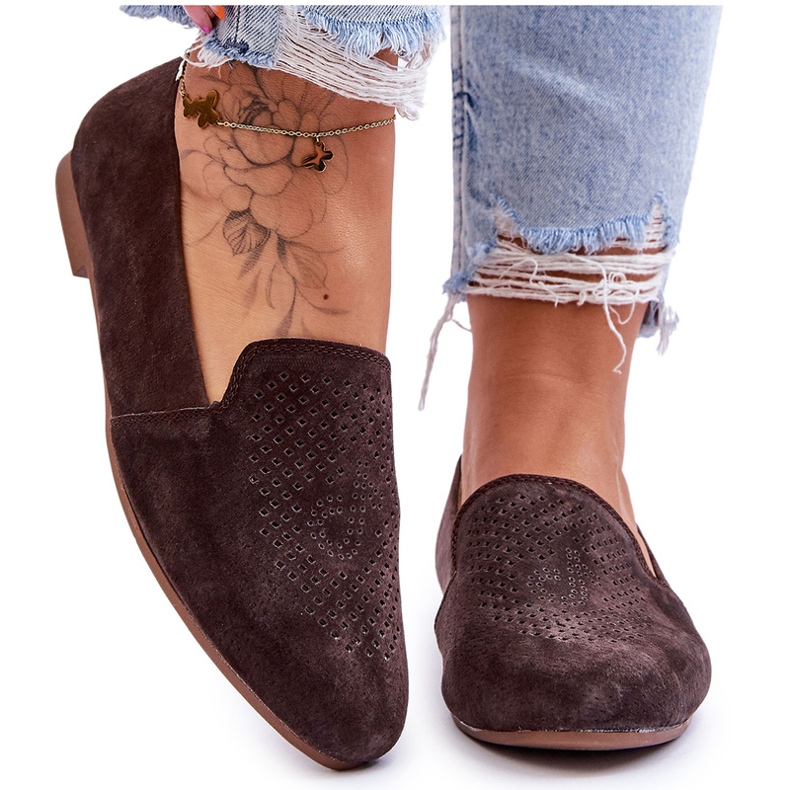 S.Barski Bequeme Loafer aus Wildleder Braun Giovana