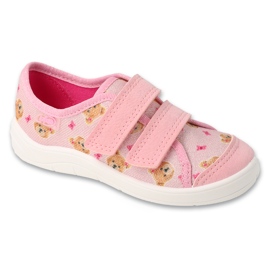 Befado Pink Children's Pantoffeln 772y018 in einem Teddybär rosa