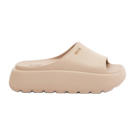 Frauenschaumflip Flops auf der Big Star RR274A569 -Plattform Beige