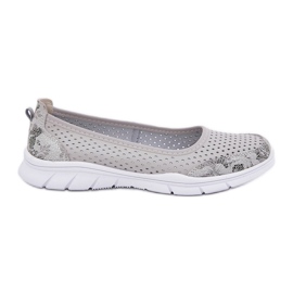 Leder Openwork Vinceza Ballerinas 95323 Grau