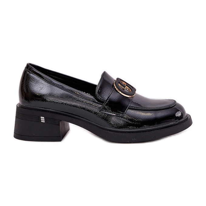 Lackiertes Leder mit hohen Laien Vinceza 18102 schwarz