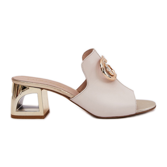 Elegante Lederheels Laura Messi 2875 Beige-Gold