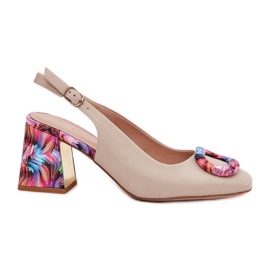S.Barski Damen-Ledersandalen für Frauen auf dem CR51-002 Beige