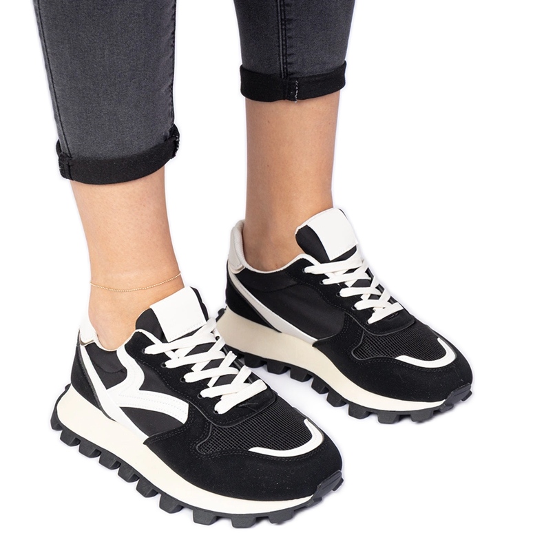 Schwarze Sport-Sneaker für Damen