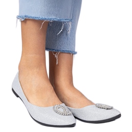 Glitzer -Ballerinas von Silber Frauen mit Zirkonen silber-