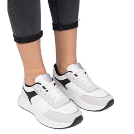 Weiße Damen-Sneaker mit Glitzer