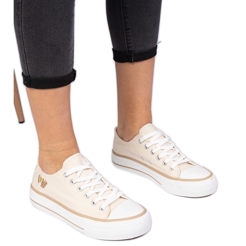 Beige klassische Frauen -Sneaker