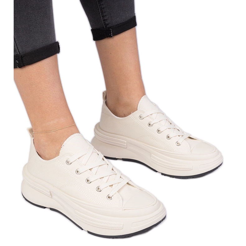 Beige Frauenmaterial Sneaker