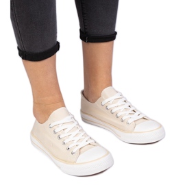 Brown klassische Frauen -Sneaker beige