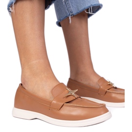 Brown -Frauen -Slipper mit goldener Dekoration braun