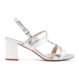 Metallische Sandalen am Srebrne Sergio Leone Post silber-