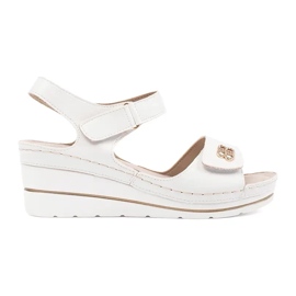 Goodin Weiß bequeme Keilsandalen