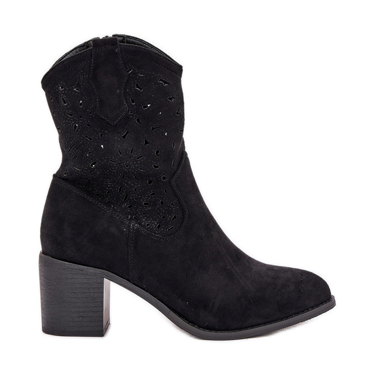 Openwork Boots Damen High Heels S.Barski Hy51-125 Schwarz