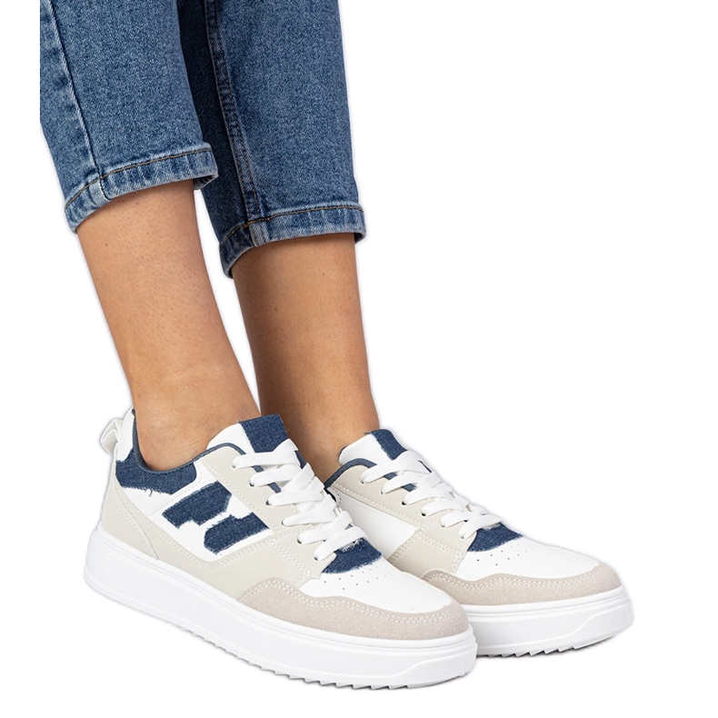 Weißblaue Turnschuhe Frauen-Sneaker