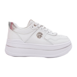 Damen-Plateau-Sportschuhe Weiß