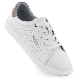 Weiße Filippo DP6738 Ledersportschuhe