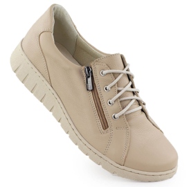 Frauen Lederschuhe bequem beige Helios 429