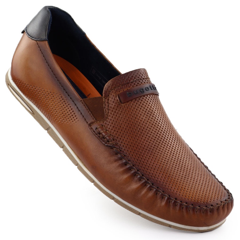 Ledermoccasins Herren komfortable schieben braune Bugatti RR153207
