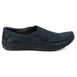 Olivier Herrenschuhe Lederlaafer eingesetzt 306kz Marineblau