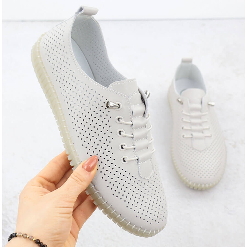 Openwork -Schuhe für Frauen rutschten beige Filippo DP6140 aus