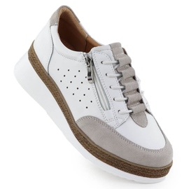 Damen-Lederschuhe für weiße Keile T.Sokolski W25-202