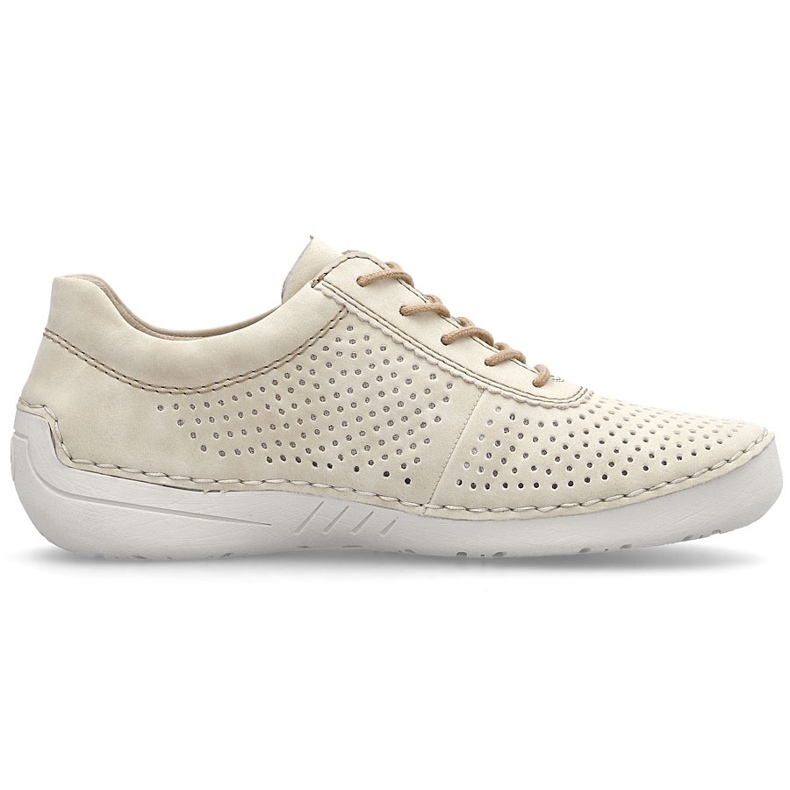 Damen Lederschuhe perforiert Beige Rieker 52546-60