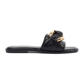 Flat -Flip -Flops für schwarze Frauen mit einer goldenen Dekoration