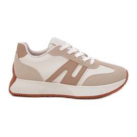 Damen-Sportschuhe auf der Plattform, Beige