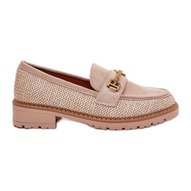 Frauenladung mit Geflecht und goldenem Detail Beige